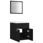 vidaXL Set Mobili da Bagno Nero in Truciolato vidaXL Set Mobili da Bagno Nero in Truciolato