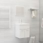 vidaXL Set Mobili da Bagno Bianco Lucido in Truciolato vidaXL Set Mobili da Bagno Bianco Lucido in Truciolato