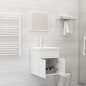 vidaXL Set Mobili da Bagno Bianco Lucido in Truciolato vidaXL Set Mobili da Bagno Bianco Lucido in Truciolato