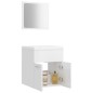 vidaXL Set Mobili da Bagno Bianco Lucido in Truciolato vidaXL Set Mobili da Bagno Bianco Lucido in Truciolato
