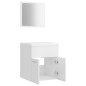 vidaXL Set Mobili da Bagno Bianco Lucido in Truciolato vidaXL Set Mobili da Bagno Bianco Lucido in Truciolato