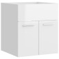 vidaXL Set Mobili da Bagno Bianco Lucido in Truciolato vidaXL Set Mobili da Bagno Bianco Lucido in Truciolato