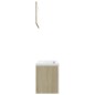 vidaXL Set Mobili da Bagno Bianco e Rovere Sonoma in Truciolato vidaXL Set Mobili da Bagno Bianco e Rovere Sonoma in Truciolato