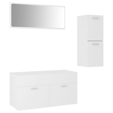 vidaXL Set Mobili da Bagno Bianco in Truciolato