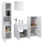 vidaXL Set Mobili da Bagno Bianco Lucido in Legno Multistrato