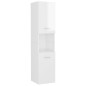 vidaXL Set Mobili da Bagno Bianco Lucido in Legno Multistrato