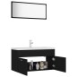 vidaXL Set Mobili da Bagno Nero in Legno Multistrato vidaXL Set Mobili da Bagno Nero in Legno Multistrato