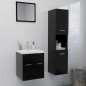 vidaXL Set Mobili da Bagno Nero in Legno Multistrato vidaXL Set Mobili da Bagno Nero in Legno Multistrato