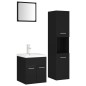 vidaXL Set Mobili da Bagno Nero in Legno Multistrato vidaXL Set Mobili da Bagno Nero in Legno Multistrato