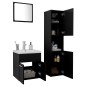 vidaXL Set Mobili da Bagno Nero in Legno Multistrato vidaXL Set Mobili da Bagno Nero in Legno Multistrato