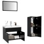 vidaXL Set Mobili da Bagno Nero in Legno Multistrato vidaXL Set Mobili da Bagno Nero in Legno Multistrato