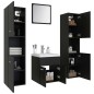 vidaXL Set Mobili da Bagno Nero in Legno Multistrato vidaXL Set Mobili da Bagno Nero in Legno Multistrato