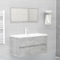 vidaXL Mobile Bagno con Lavabo Integrato Grigio Cemento in Truciolato