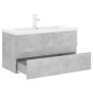 vidaXL Mobile Bagno con Lavabo Integrato Grigio Cemento in Truciolato