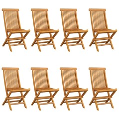 vidaXL Sedie da Giardino con Cuscini Rosso Vino 8 pz Massello di Teak