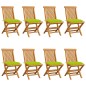 vidaXL Sedie da Giardino e Cuscini Verde Brillante 8 pz Massello Teak vidaXL Sedie da Giardino e Cuscini Verde Brillante 8 pz Massello Teak