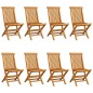 vidaXL Sedie da Giardino e Cuscini Verde Brillante 8 pz Massello Teak vidaXL Sedie da Giardino e Cuscini Verde Brillante 8 pz Massello Teak