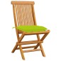 vidaXL Sedie da Giardino e Cuscini Verde Brillante 8 pz Massello Teak vidaXL Sedie da Giardino e Cuscini Verde Brillante 8 pz Massello Teak