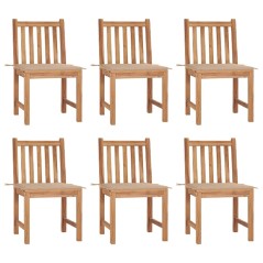 vidaXL Sedie da Giardino 6 pz con Cuscini in Legno Massello di Teak