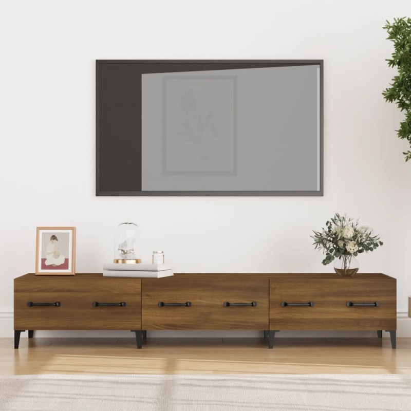 Mobile TV Rovere Marrone 150x34,5x30 cm in Legno Multistrato Mobile TV Rovere Marrone 150x34,5x30 cm in Legno Multistrato