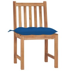 vidaXL Sedie da Giardino 4 pz con Cuscini in Legno Massello di Teak