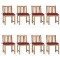 vidaXL Sedie da Giardino con Cuscini 8 pz in Legno Massello di Teak vidaXL Sedie da Giardino con Cuscini 8 pz in Legno Massello di Teak