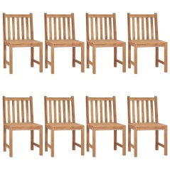 vidaXL Sedie da Giardino con Cuscini 8 pz in Legno Massello di Teak