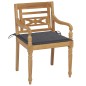 vidaXL Sedie Batavia con Cuscini 4 pz in Legno Massello di Teak vidaXL Sedie Batavia con Cuscini 4 pz in Legno Massello di Teak