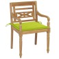 vidaXL Sedie Batavia con Cuscini 4 pz in Legno Massello di Teak vidaXL Sedie Batavia con Cuscini 4 pz in Legno Massello di Teak