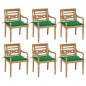 vidaXL Sedie Batavia con Cuscini 6 pz in Legno Massello di Teak vidaXL Sedie Batavia con Cuscini 6 pz in Legno Massello di Teak