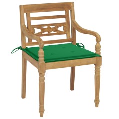 vidaXL Sedie Batavia con Cuscini 6 pz in Legno Massello di Teak