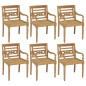 vidaXL Sedie Batavia con Cuscini 6 pz in Legno Massello di Teak vidaXL Sedie Batavia con Cuscini 6 pz in Legno Massello di Teak