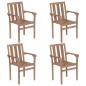 vidaXL Sedie da Giardino Impilabili con Cuscini 4 pz Massello di Teak vidaXL Sedie da Giardino Impilabili con Cuscini 4 pz Massello di Teak