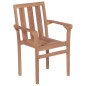 vidaXL Sedie da Giardino Impilabili con Cuscini 4 pz Massello di Teak vidaXL Sedie da Giardino Impilabili con Cuscini 4 pz Massello di Teak