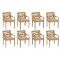 vidaXL Sedie Batavia con Cuscini 8 pz in Legno Massello di Teak vidaXL Sedie Batavia con Cuscini 8 pz in Legno Massello di Teak