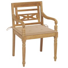 vidaXL Sedie Batavia con Cuscini 8 pz in Legno Massello di Teak