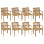 vidaXL Sedie Batavia con Cuscini 8 pz in Legno Massello di Teak vidaXL Sedie Batavia con Cuscini 8 pz in Legno Massello di Teak