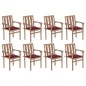vidaXL Sedie da Giardino Impilabili con Cuscini 8 pz Massello di Teak vidaXL Sedie da Giardino Impilabili con Cuscini 8 pz Massello di Teak