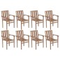 vidaXL Sedie da Giardino Impilabili con Cuscini 8 pz Massello di Teak vidaXL Sedie da Giardino Impilabili con Cuscini 8 pz Massello di Teak