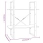Libreria a 2 Ripiani Grigio Sonoma 60x30x70cm Legno Multistrato