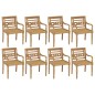 vidaXL Sedie Batavia con Cuscini 8 pz in Legno Massello di Teak vidaXL Sedie Batavia con Cuscini 8 pz in Legno Massello di Teak