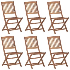 vidaXL Sedie da Giardino Pieghevoli 6 pz con Cuscini Massello Acacia