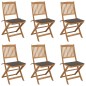 vidaXL Sedie da Giardino Pieghevoli 6 pz con Cuscini Massello Acacia vidaXL Sedie da Giardino Pieghevoli 6 pz con Cuscini Massello Acacia