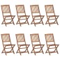 vidaXL Sedie da Giardino Pieghevoli 8 pz con Cuscini Massello Acacia vidaXL Sedie da Giardino Pieghevoli 8 pz con Cuscini Massello Acacia