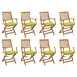 vidaXL Sedie da Giardino Pieghevoli 8 pz con Cuscini Massello Acacia vidaXL Sedie da Giardino Pieghevoli 8 pz con Cuscini Massello Acacia