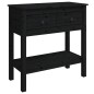 Tavolo Consolle Nero 75x35x75 cm in Legno Massello di Pino Tavolo Consolle Nero 75x35x75 cm in Legno Massello di Pino