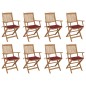 vidaXL Sedie da Giardino Pieghevoli 8 pz con Cuscini Massello Acacia vidaXL Sedie da Giardino Pieghevoli 8 pz con Cuscini Massello Acacia