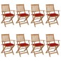 vidaXL Sedie da Giardino Pieghevoli 8 pz con Cuscini Massello Acacia vidaXL Sedie da Giardino Pieghevoli 8 pz con Cuscini Massello Acacia