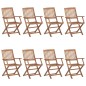 vidaXL Sedie da Giardino Pieghevoli 8 pz con Cuscini Massello Acacia vidaXL Sedie da Giardino Pieghevoli 8 pz con Cuscini Massello Acacia