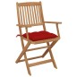 vidaXL Sedie da Giardino Pieghevoli 8 pz con Cuscini Massello Acacia vidaXL Sedie da Giardino Pieghevoli 8 pz con Cuscini Massello Acacia